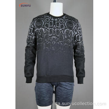 Mænds Jacquard Langærmet Sweatshirt uden hætte